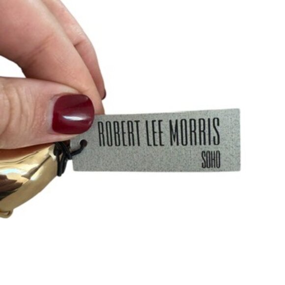 NWT Robert Lee Morris Soho Turquoise Stone Cuff Bracelet Gold Tone Wire - Picture 4 of 12